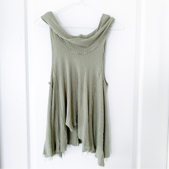 Free People We The Free Green Swing It Thermal Cowl Neck Top XS - Picture 4 of 8